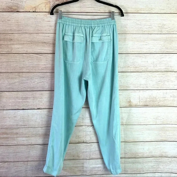 Crew Zip Up Sea Side Pants Mint Green Elastic Waist Slim Straight Leg - Picture 5 of 12